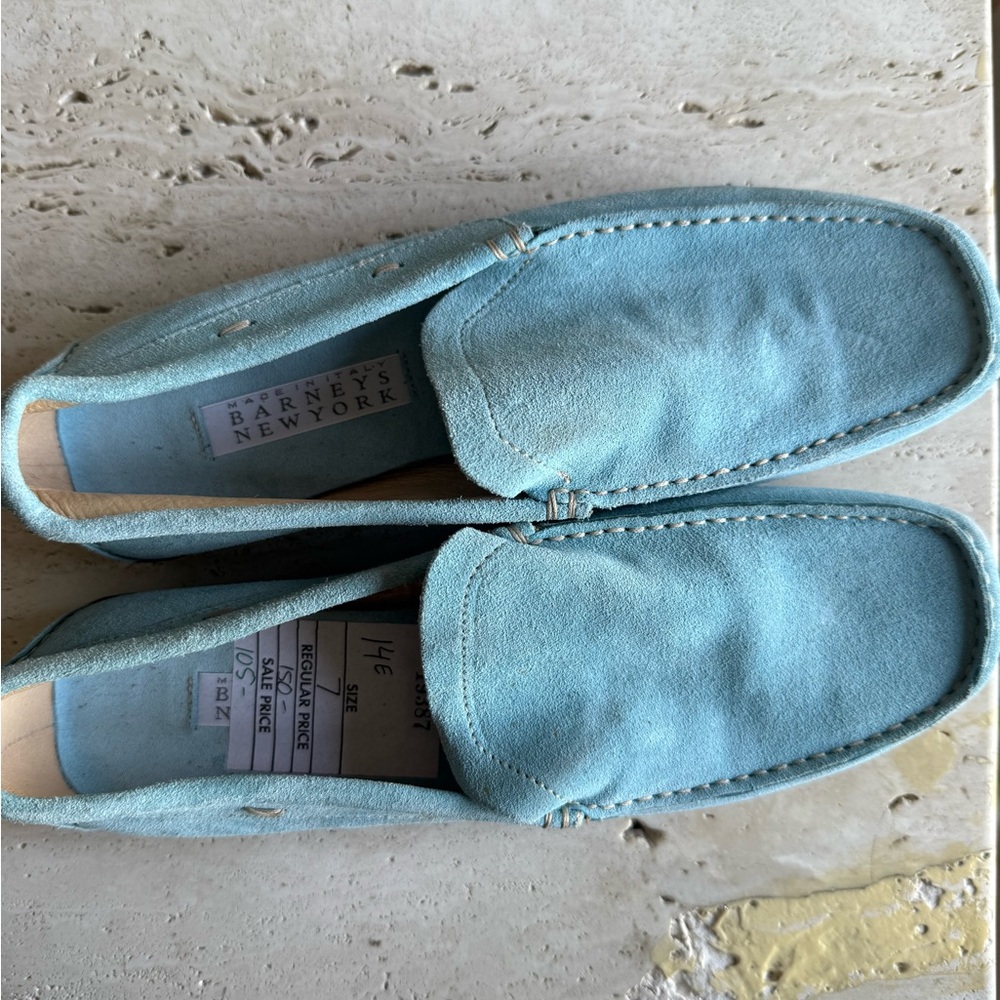 Barneys New‎ York Blue Suede Loafers - Picture 3 of 4